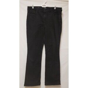 NYDJ Barbara Bootcut Jeans Women's 12 Black Lift Tuck Technology Stretch PO-G